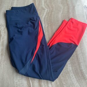 Marika Blue and Orange Athletic Leggings
